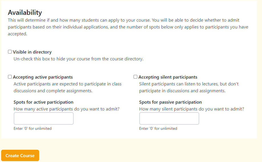 Remote Student Exchange: Availability